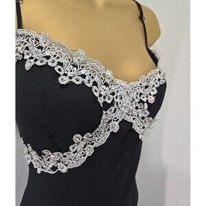 NWT Vtg 80s Fairy Grunge Whimsigoth Black Asymmetrical Prom Dress Sz 14 Ethereal